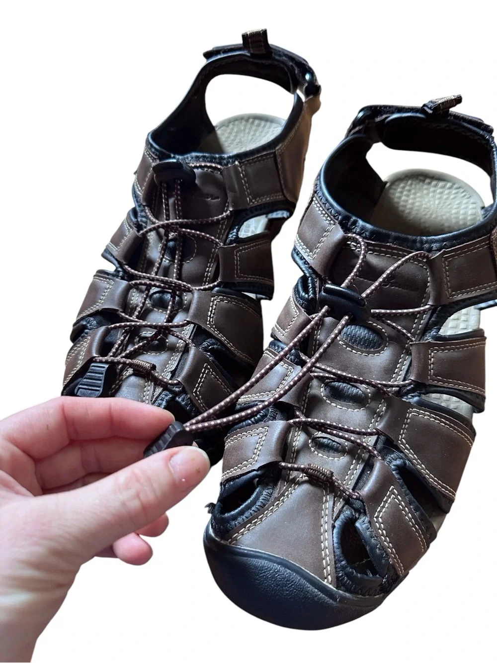 Eddie Bauer Men’s Closed-Toe Sport Sandals in Dark Brown/Black